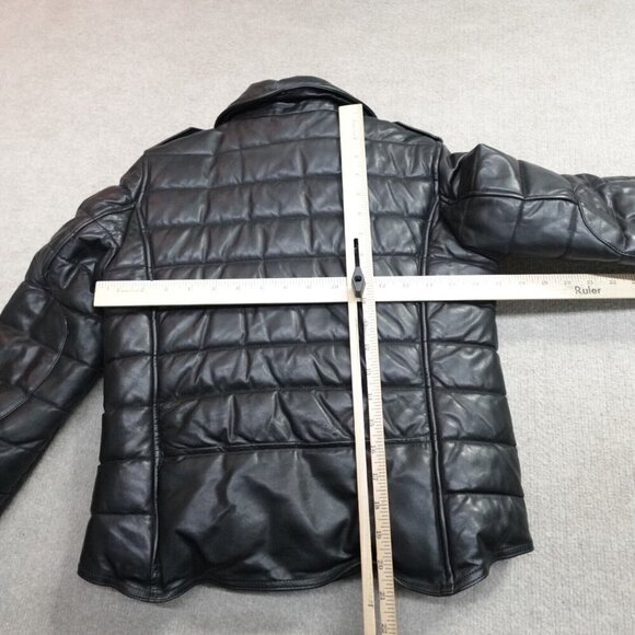 Alexander Wang x H&M Womens Jacket 4 Black Leather Moto Quilted - Picture 5 of 10